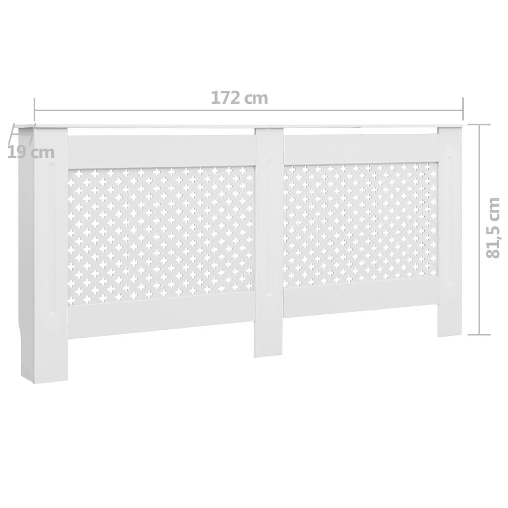 Lämpöpatterin suojat 2 kpl valkoinen 172x19x81,5 cm MDF hinta ja tiedot | Takka- ja uunitarvikkeet | hobbyhall.fi