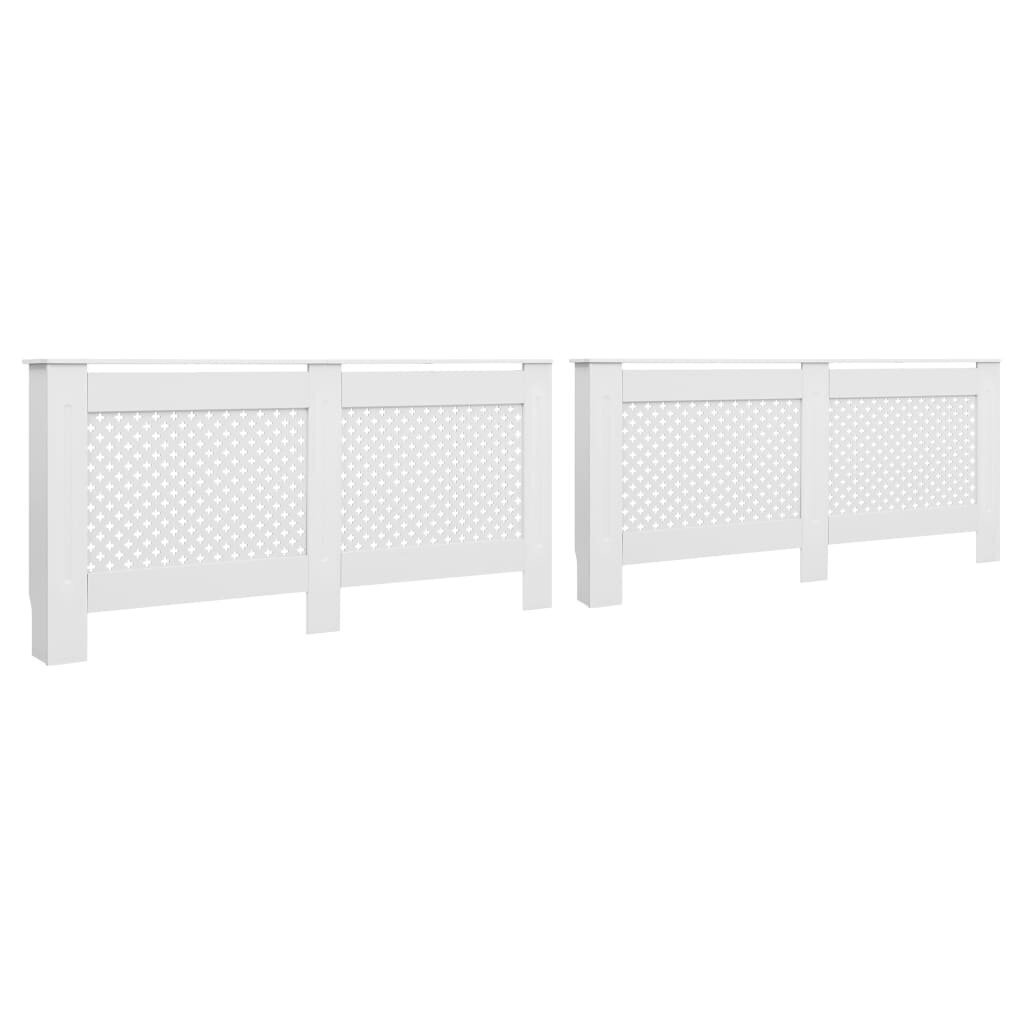 Lämpöpatterin suojat 2 kpl valkoinen 172x19x81,5 cm MDF hinta ja tiedot | Takka- ja uunitarvikkeet | hobbyhall.fi