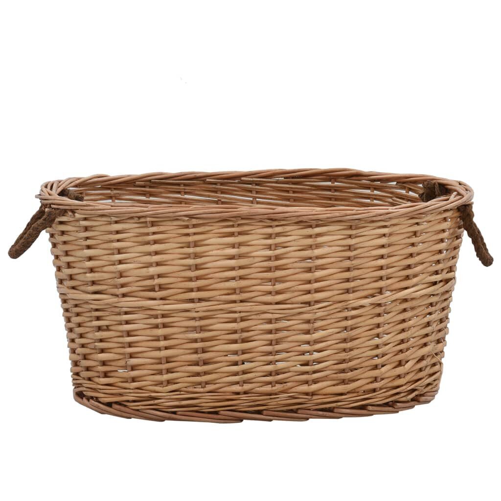 Polttopuukori kantokahvoilla 58x42x29 cm luonnollinen paju hinta ja tiedot | Takka- ja uunitarvikkeet | hobbyhall.fi