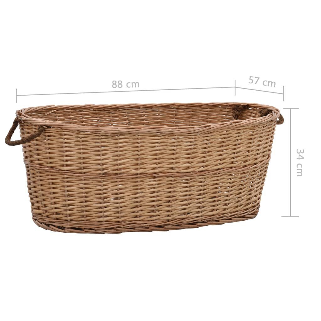 Polttopuukori kantokahvoilla 88x57x34 cm luonnollinen paju hinta ja tiedot | Takka- ja uunitarvikkeet | hobbyhall.fi