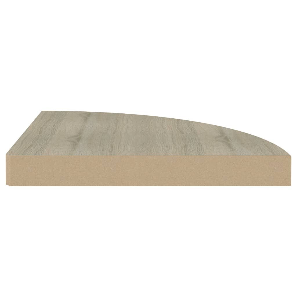 Kelluvat kulmahyllyt 2 kpl tammi 35x35x3,8 cm MDF hinta ja tiedot | Hyllyt | hobbyhall.fi