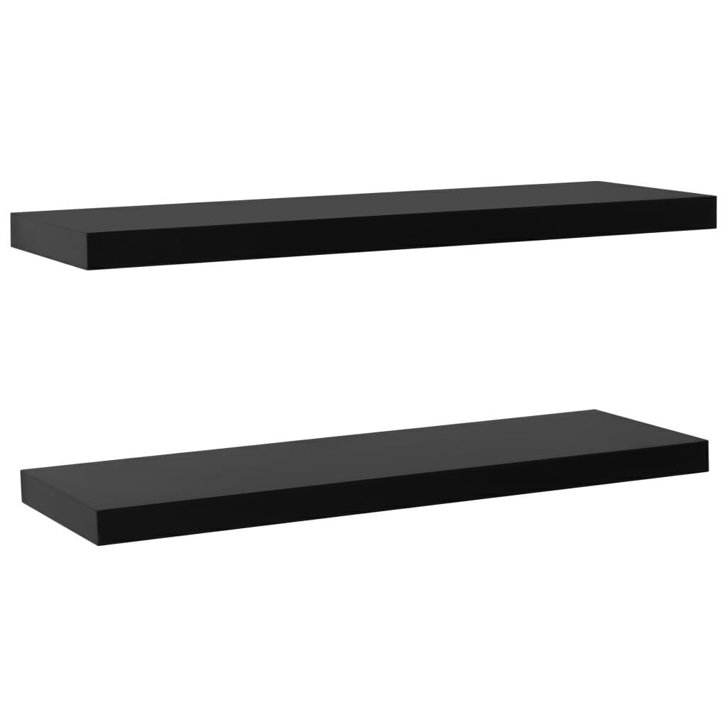 Kelluvat seinähyllyt 2 kpl musta 120x20x3,8 cm hinta ja tiedot | Hyllyt | hobbyhall.fi