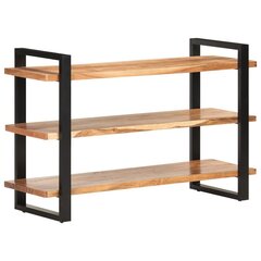 Senkki 3 hyllyllä 120x40x75 cm täysi akaasiapuu hinta ja tiedot | Hyllyt | hobbyhall.fi