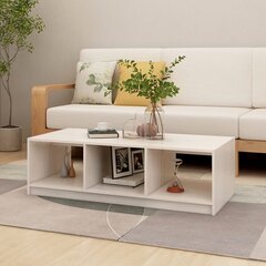 Sohvapöytä valkoinen 110x50x34 cm täysi mänty hinta ja tiedot | Sohvapöydät | hobbyhall.fi