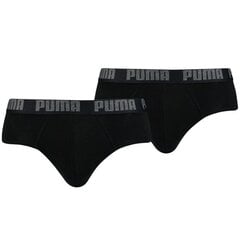 Miesten alushousut Slips Puma Basic Brief (2kpl): Väri-musta hinta ja tiedot | Miesten alushousut | hobbyhall.fi