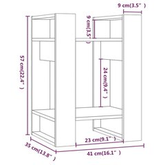 Kirjahylly/tilanjakaja valkoinen 41x35x57 cm täysi mänty hinta ja tiedot | Hyllyt | hobbyhall.fi