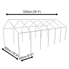 Teräsrunko, runko 12 x 6 m telttatilalle hinta ja tiedot | Puutarhapaviljongit | hobbyhall.fi