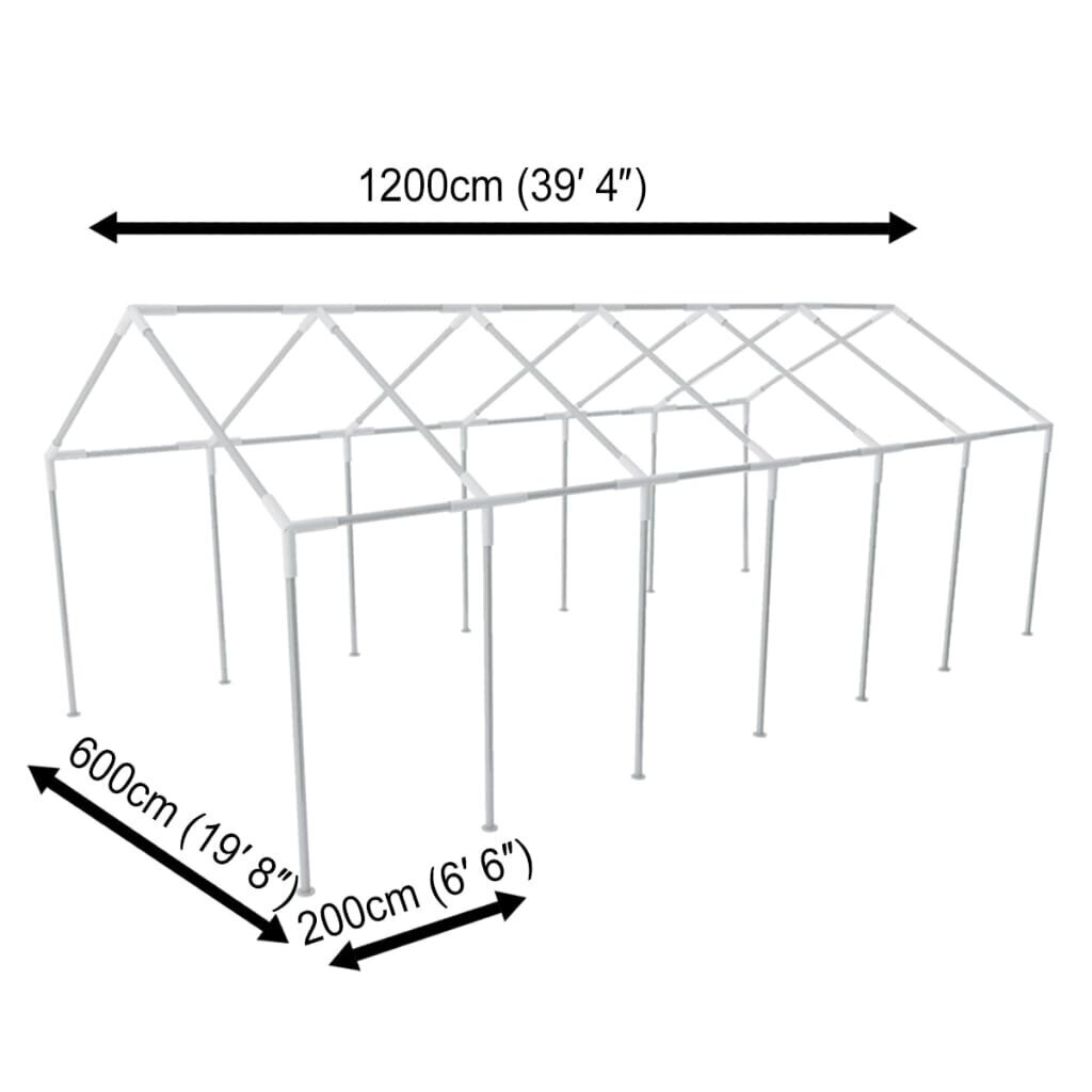 Teräsrunko, runko 12 x 6 m telttatilalle hinta ja tiedot | Puutarhapaviljongit | hobbyhall.fi