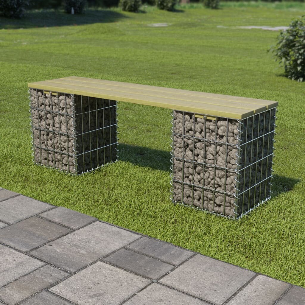 Gabion-penkki, 120cm, vihreä hinta ja tiedot | Puutarhapenkit | hobbyhall.fi