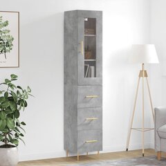 Kaappi betoninharmaa 34,5x34x180 cm tekninen puu hinta ja tiedot | Lipastot | hobbyhall.fi