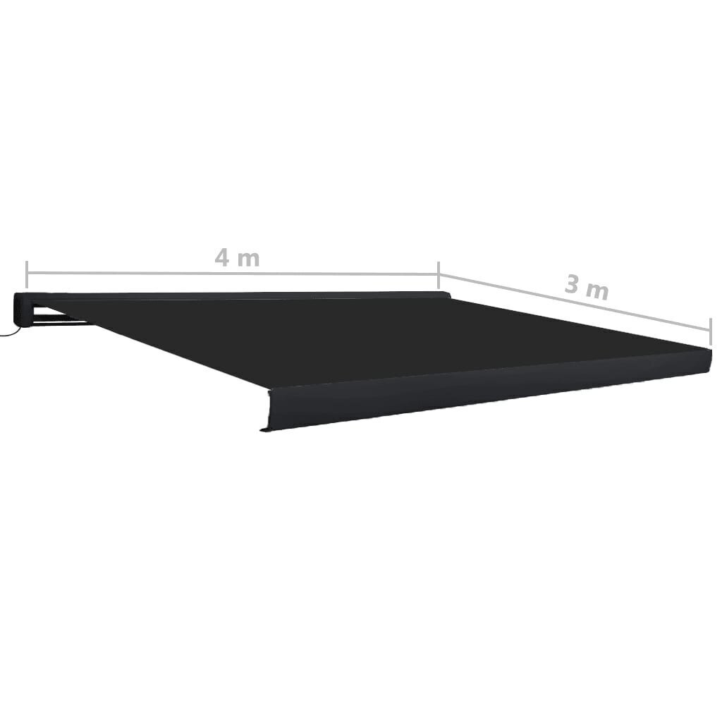 Moottoroitu kasettimarkiisi 400x300 cm antrasiitti hinta ja tiedot | Aurinkovarjot ja markiisit | hobbyhall.fi