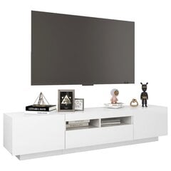 TV-taso LED-valoilla korkeakiilto valkoinen 180x35x40 cm hinta ja tiedot | TV-tasot | hobbyhall.fi