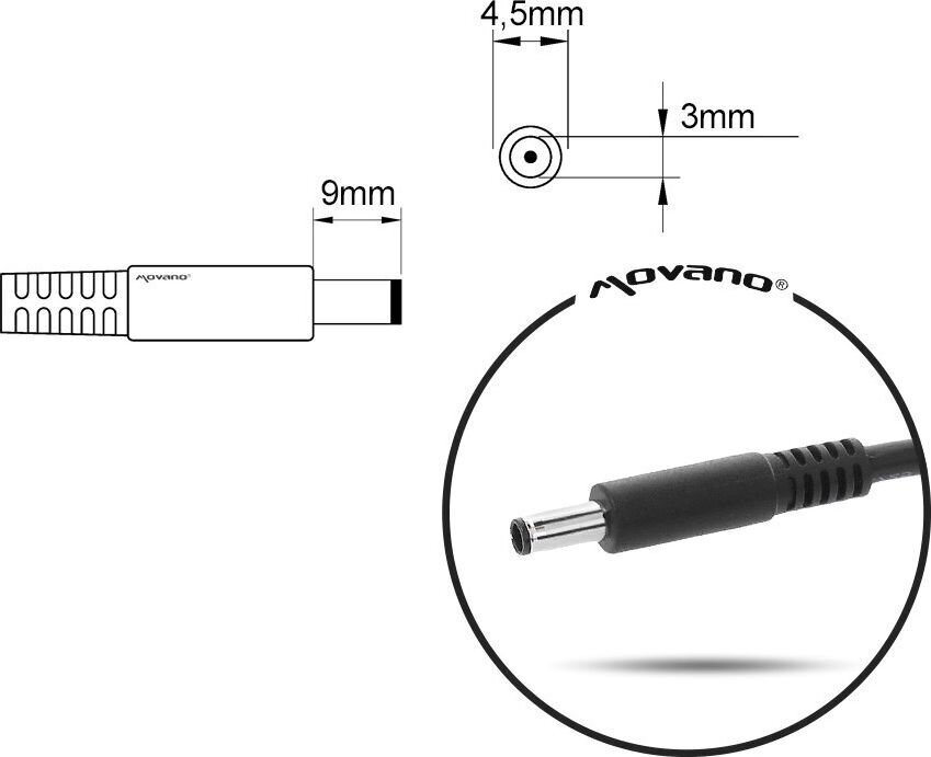 Mitsu 19.5V, 2.31A hinta ja tiedot | Kannettavien tietokoneiden laturit | hobbyhall.fi