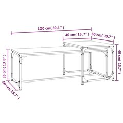 Sohvapöydät 2 kpl harmaa tekninen puu hinta ja tiedot | Sohvapöydät | hobbyhall.fi