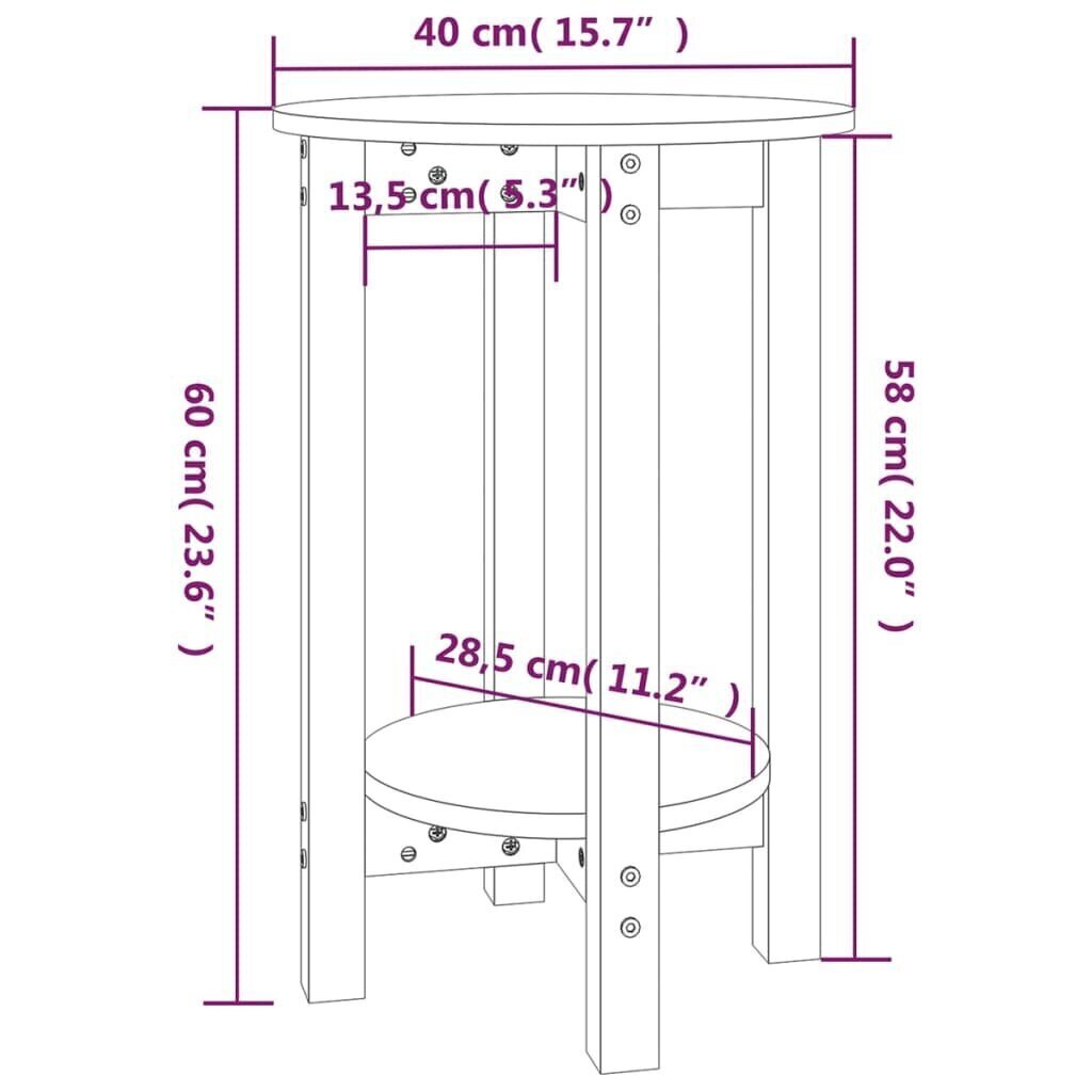 Sohvapöytä valkoinen Ø 40x60 cm täysi mänty hinta ja tiedot | Sohvapöydät | hobbyhall.fi