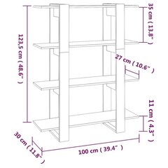 Kirjahylly/tilanjakaja savutammi 100x30x123,5 cm hinta ja tiedot | Hyllyt | hobbyhall.fi