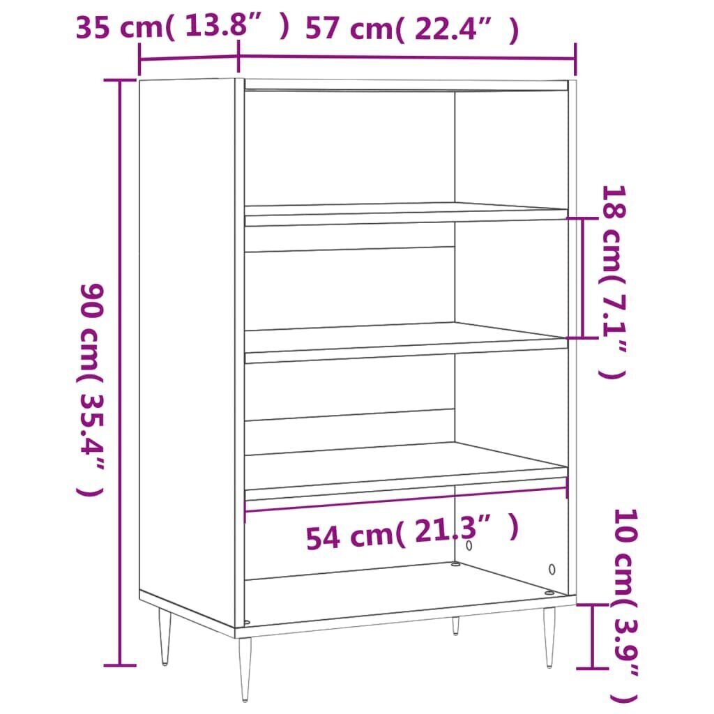 Kaappi betoninharmaa 57x35x90 cm tekninen puu hinta ja tiedot | Lipastot | hobbyhall.fi