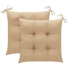 Tuolityynyt, 2 kpl, 50x50x7 cm, beige hinta ja tiedot | Istuintyynyt, pehmusteet ja päälliset | hobbyhall.fi