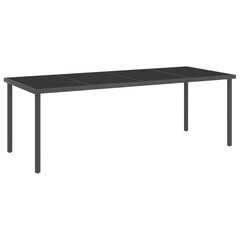 Ulkoruokapöytä antrasiitti 220x90x75 cm teräs ja lasi hinta ja tiedot | Puutarhapöydät | hobbyhall.fi