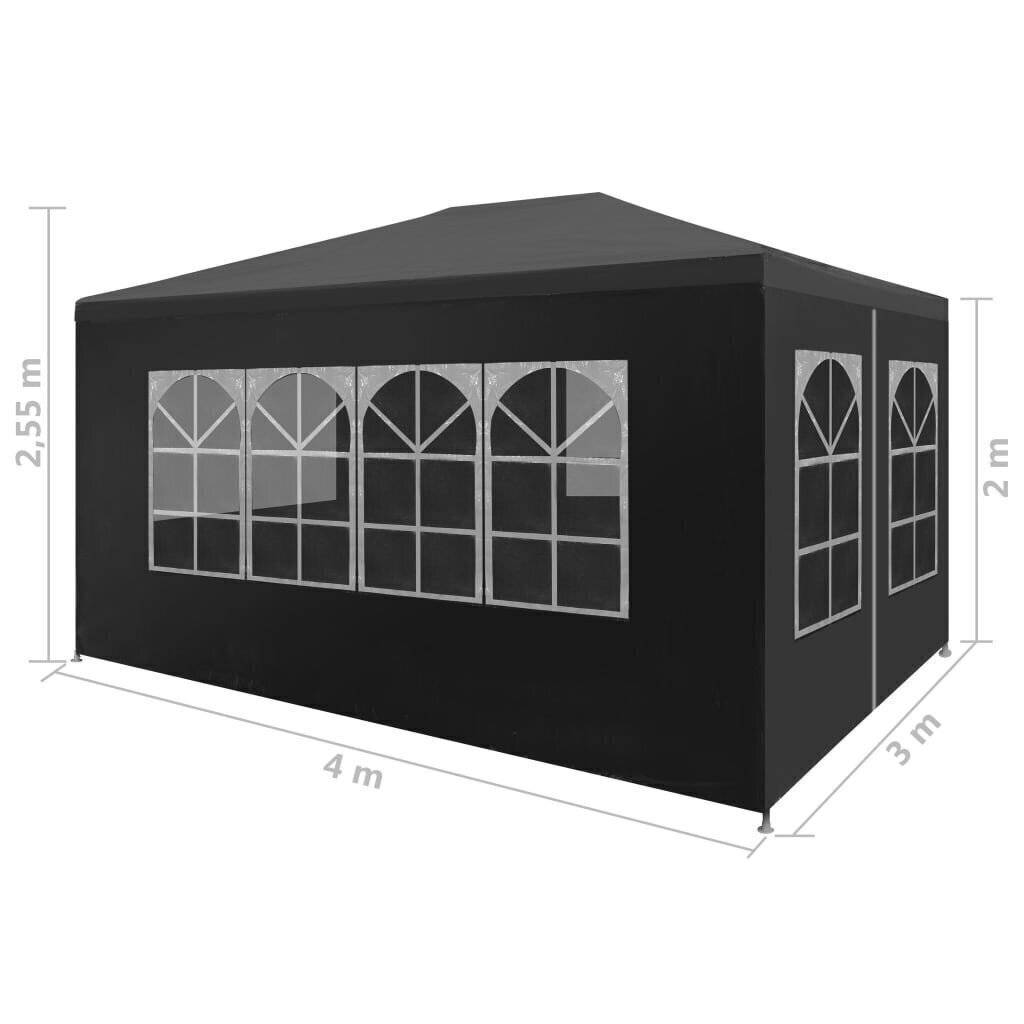 Juhlateltta 3x4 m antrasiitti hinta ja tiedot | Puutarhapaviljongit | hobbyhall.fi