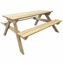 Puinen piknikpöytä, 150 x 135 x 71,5 cm hinta ja tiedot | Puutarhapöydät | hobbyhall.fi