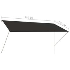 Sisäänkelattava markiisi 250x150 cm antrasiitti hinta ja tiedot | Aurinkovarjot ja markiisit | hobbyhall.fi