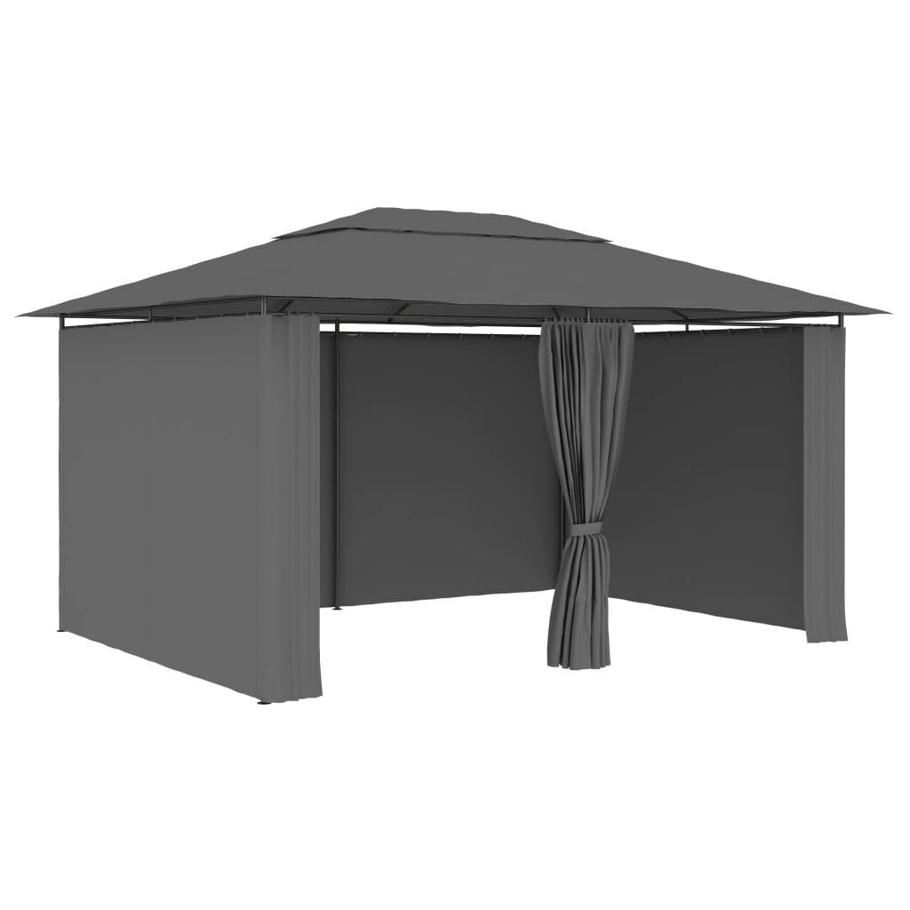 Puutarhakatos verhoilla 4x3 m antrasiitti hinta ja tiedot | Puutarhapaviljongit | hobbyhall.fi