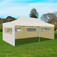 Pop-up taitettava teltta , 300x600 cm, valkoinen hinta ja tiedot | Puutarhapaviljongit | hobbyhall.fi