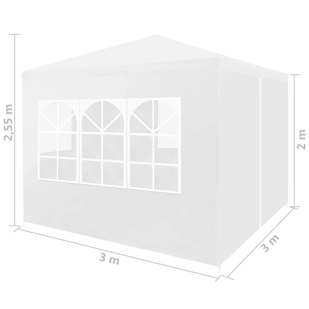 Juhlateltta 3x3 m valkoinen hinta ja tiedot | Puutarhapaviljongit | hobbyhall.fi