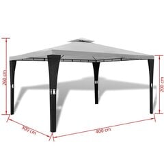 Keinotekoisesta rottinkista valmistettu huvimaja 3 x 4 m, kermanvärinen hinta ja tiedot | Puutarhapaviljongit | hobbyhall.fi