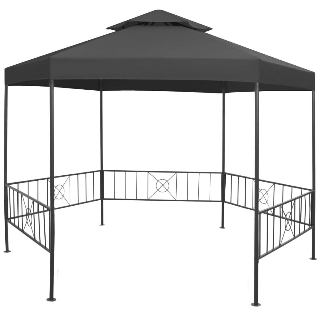 Paviljonki teräs 323x275x265 cm antrasiitti hinta ja tiedot | Puutarhapaviljongit | hobbyhall.fi