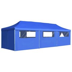 Kokoontaitettava pop-up juhlateltta 8 sivuseinää 3x9 m sininen hinta ja tiedot | Puutarhapaviljongit | hobbyhall.fi