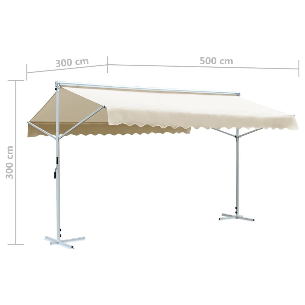 Vapaasti seisova markiisi 500x300 cm kerma hinta ja tiedot | Puutarhapaviljongit | hobbyhall.fi