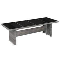 Puutarhapöytä 240x90x74 cm polyrottinki ja lasi hinta ja tiedot | Puutarhapöydät | hobbyhall.fi