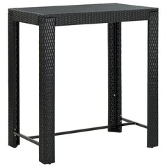 Puutarhan baaripöytä musta 100x60,5x110,5 cm polyrottinki hinta ja tiedot | Puutarhapöydät | hobbyhall.fi