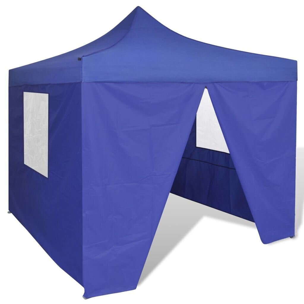 Pop-up taitettava paviljonki, sininen, 3 x 3 m, 4 seinää hinta ja tiedot | Puutarhapaviljongit | hobbyhall.fi