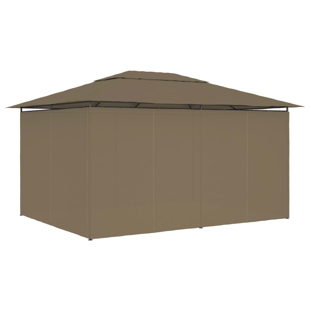 Puutarhakatos verhoilla 4x3 m ruskeanharmaa 180 g/m² hinta ja tiedot | Puutarhapaviljongit | hobbyhall.fi