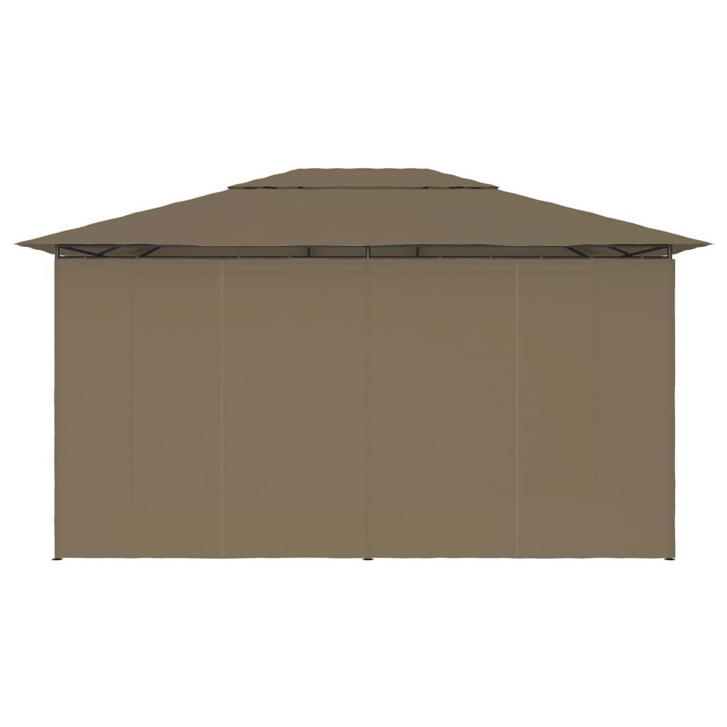 Puutarhakatos verhoilla 4x3 m ruskeanharmaa 180 g/m² hinta ja tiedot | Puutarhapaviljongit | hobbyhall.fi