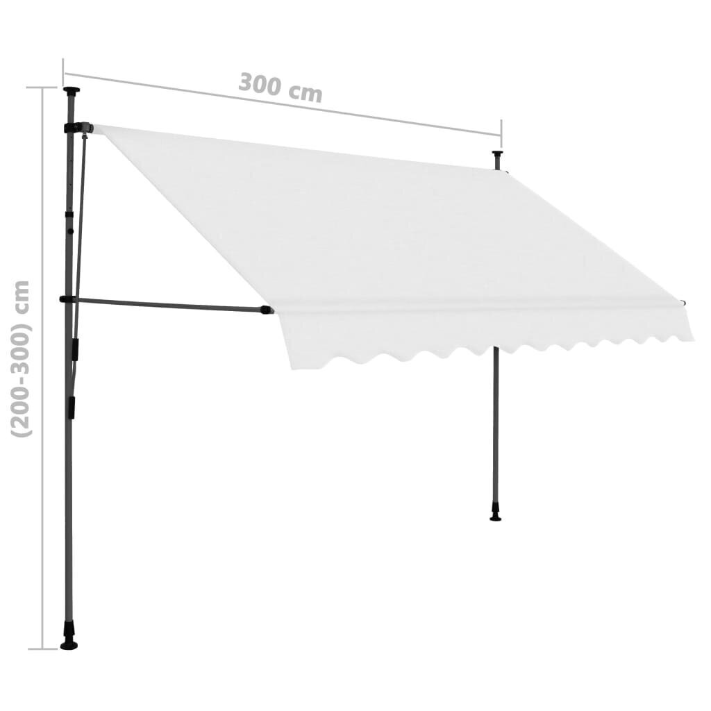 Sisäänkelattava markiisi LED-valoilla 300 cm kerma hinta ja tiedot | Aurinkovarjot ja markiisit | hobbyhall.fi