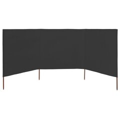 Tuulensuojakangas 3 paneelilla 400 x 120 cm antrasiitti hinta ja tiedot | Aurinkovarjot ja markiisit | hobbyhall.fi