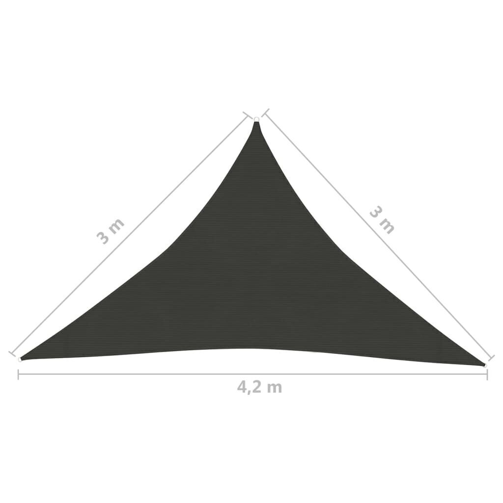 Aurinkopurje 160 g/m² antrasiitti 3x3x4,2 m HDPE hinta ja tiedot | Aurinkovarjot ja markiisit | hobbyhall.fi