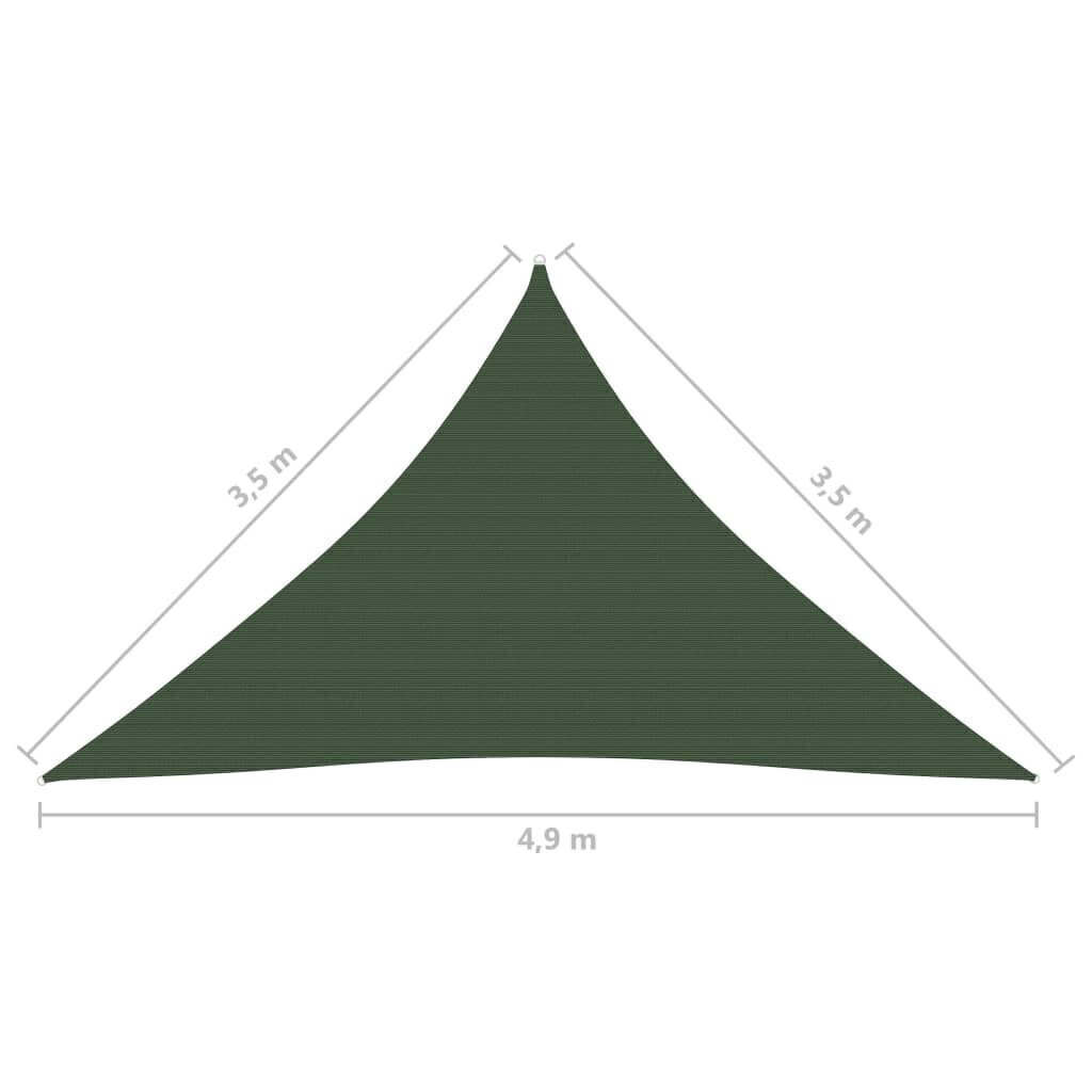 Aurinkopurje 160 g/m² tummanvihreä 3,5x3,5x4,9 m HDPE hinta ja tiedot | Aurinkovarjot ja markiisit | hobbyhall.fi