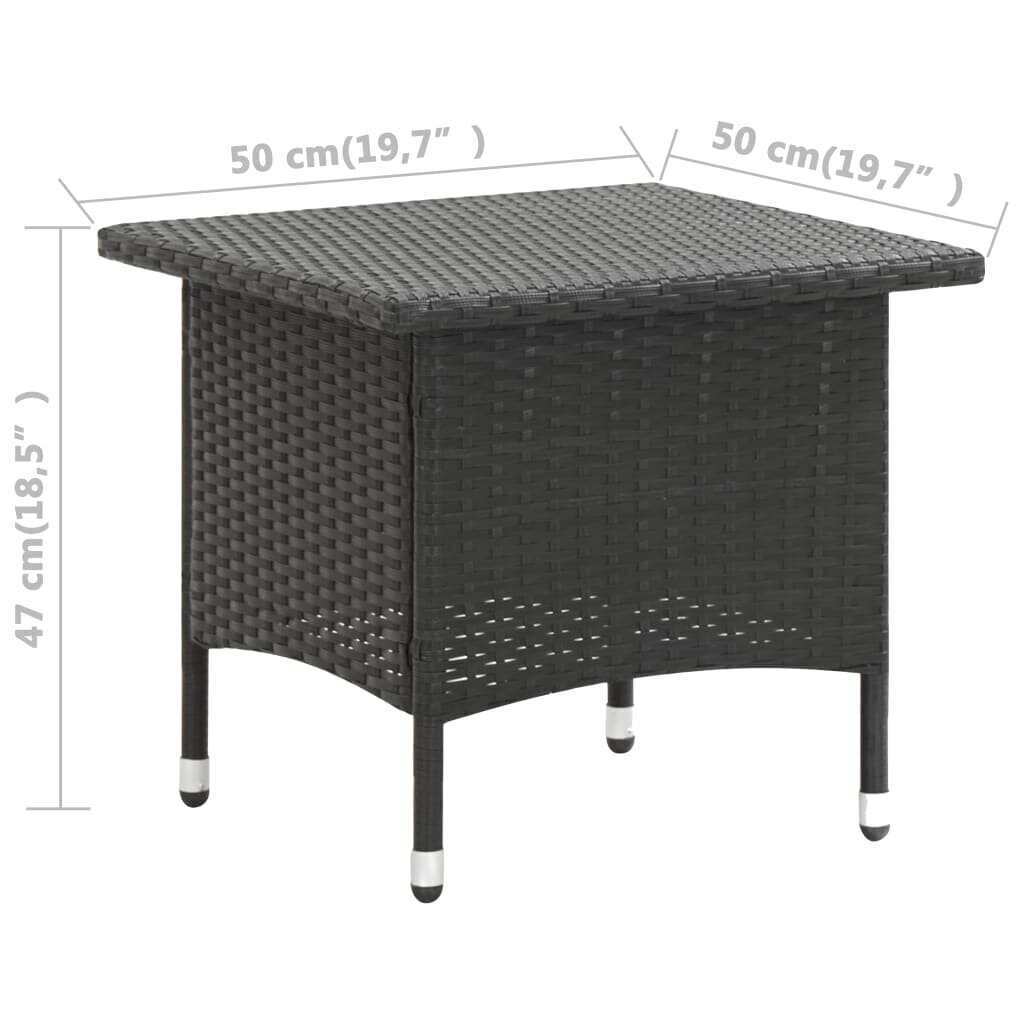 Teepöytä musta 50x50x47 cm polyrottinki hinta ja tiedot | Puutarhapöydät | hobbyhall.fi