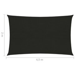 Aurinkopurje 160 g/m² musta 2x4,5 m HDPE hinta ja tiedot | Aurinkovarjot ja markiisit | hobbyhall.fi