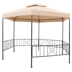 Puutarhakatos/paviljonki kuusikulmio 323x265 cm beige hinta ja tiedot | Puutarhapaviljongit | hobbyhall.fi