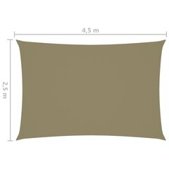 Aurinkopurje Oxford-kangas suorakaide 2,5x4,5 m beige hinta ja tiedot | Aurinkovarjot ja markiisit | hobbyhall.fi