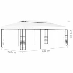 Huvimaja katos 6x3 m valkoinen hinta ja tiedot | Puutarhapaviljongit | hobbyhall.fi