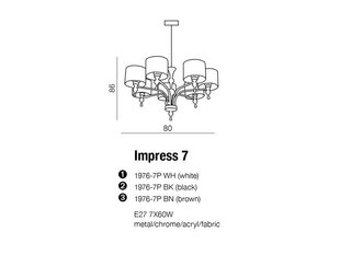 Azzardo riippuvalaisin Impress 7 Valkoinen hinta ja tiedot | Riippuvalaisimet | hobbyhall.fi