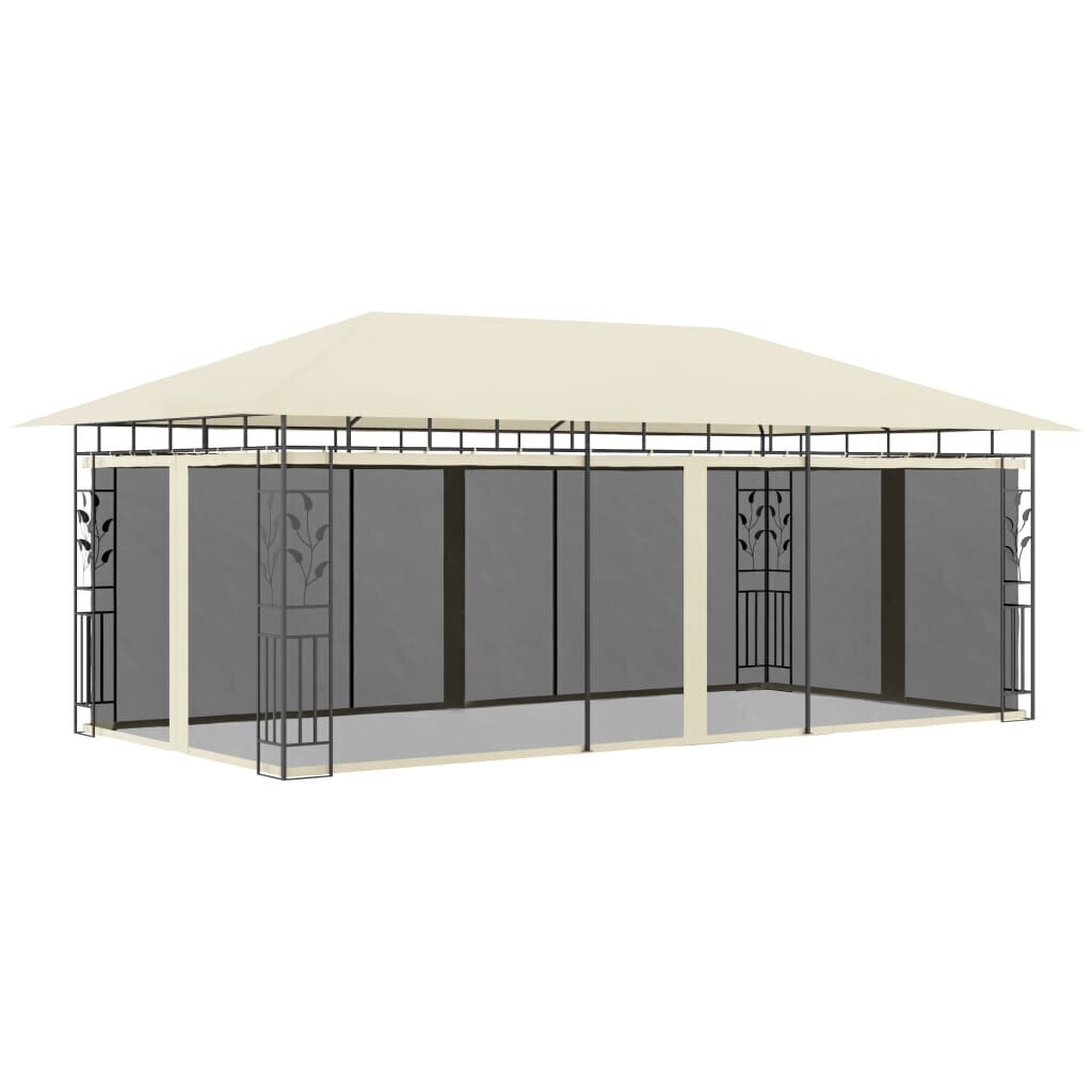 Huvimaja hyttysverkolla 6x3x2,73 m kerma hinta ja tiedot | Puutarhapaviljongit | hobbyhall.fi