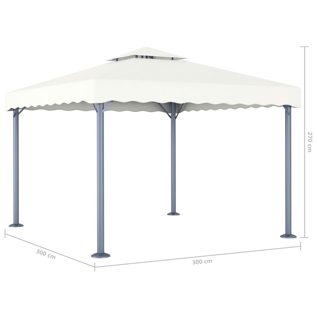 Huvimaja 300x300 cm kerma alumiini hinta ja tiedot | Puutarhapaviljongit | hobbyhall.fi